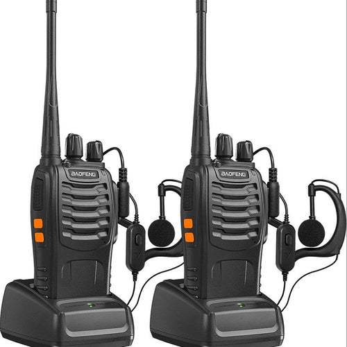 Baofeng 888S Walkie Talkie, Rechargeable Walkie Talkies Long Range with Earpieces, Professional Radio Handheld Two Way Radio with Li-Ion Battery & Charger Included